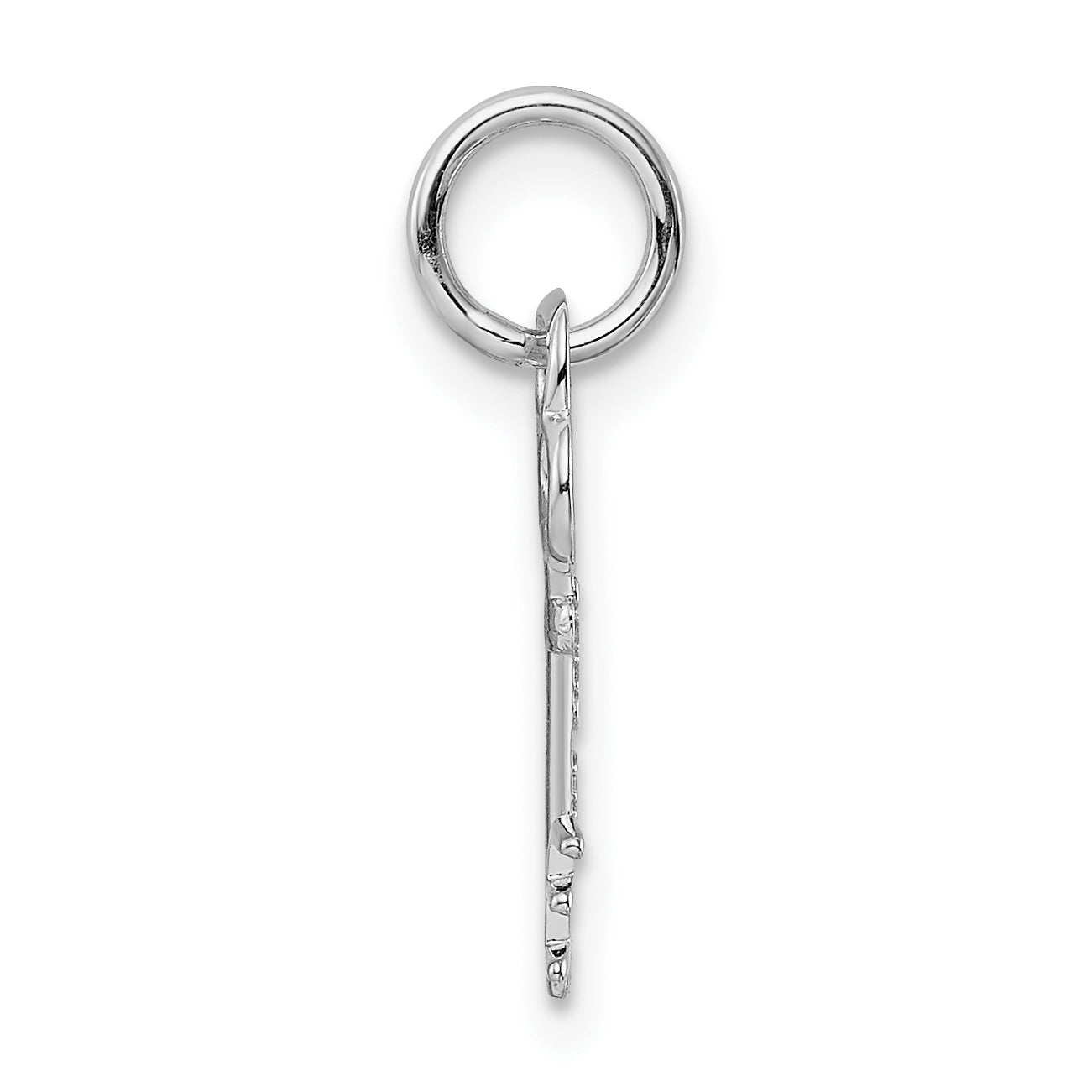 14K Weißgold Key Buchstabe E Initiale Charm