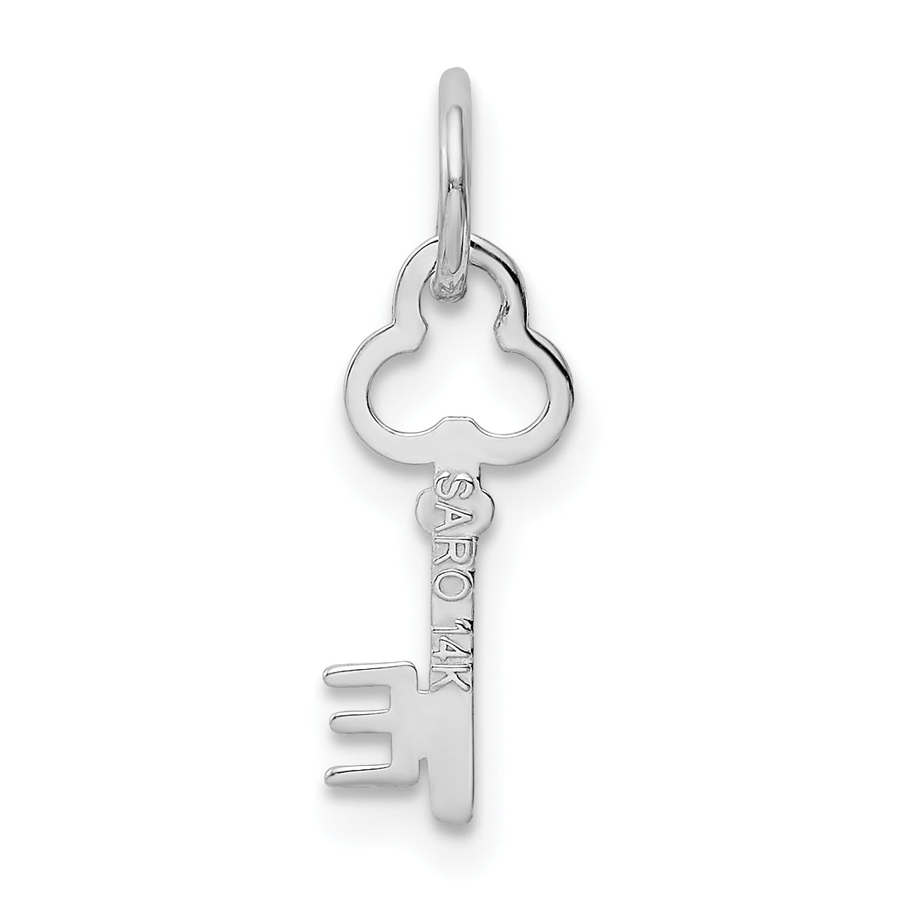 14K Weißgold Key Buchstabe E Initiale Charm