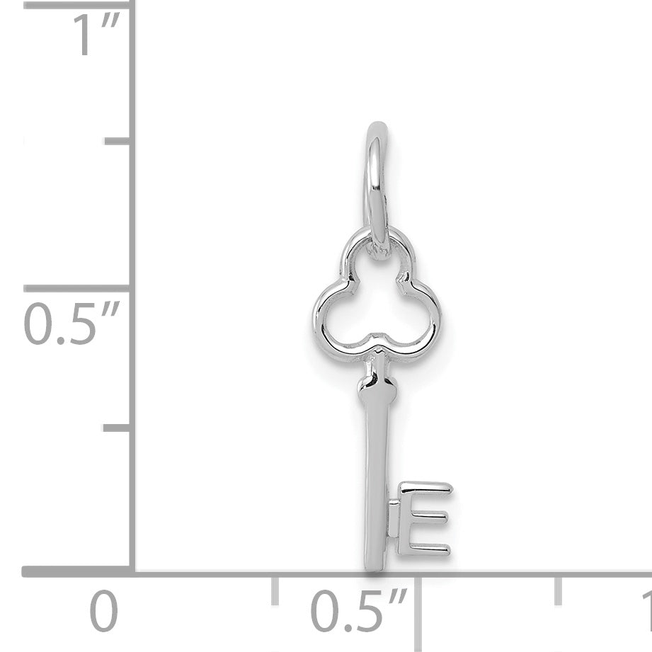 14K Weißgold Key Buchstabe E Initiale Charm