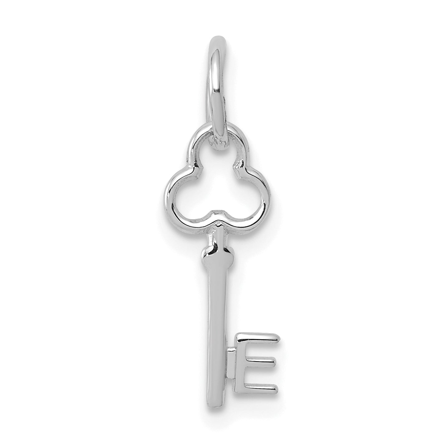14K Weißgold Key Buchstabe E Initiale Charm