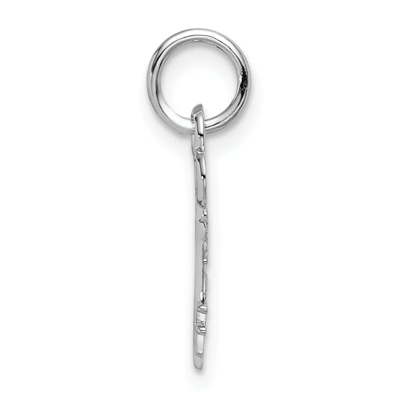 14K Weißgold Key Buchstabe F Initiale Charm