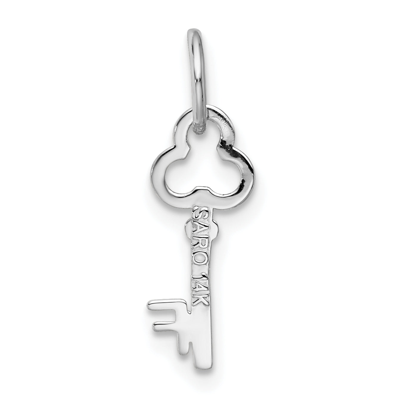 14K Weißgold Key Buchstabe F Initiale Charm
