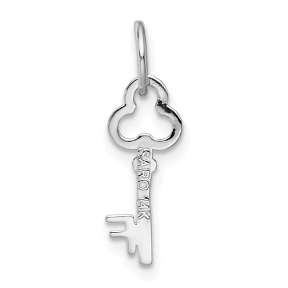 14K Weißgold Key Buchstabe F Initiale Charm