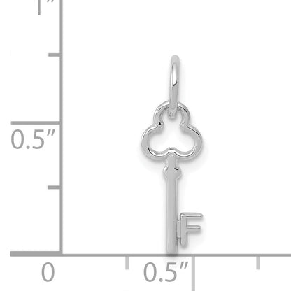 14K Weißgold Key Buchstabe F Initiale Charm