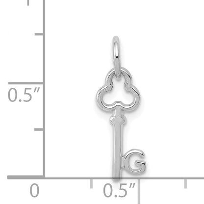 14K Weißgold Key Buchstabe G Initiale Charm