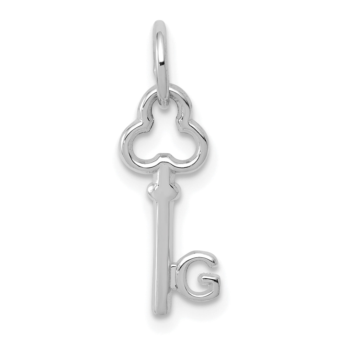 14K Weißgold Key Buchstabe G Initiale Charm