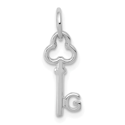 14K Weißgold Key Buchstabe G Initiale Charm