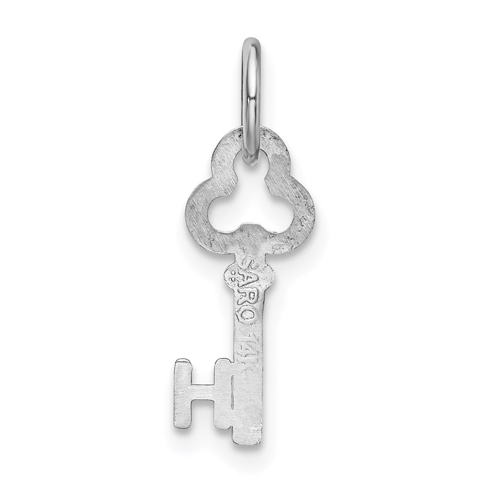 14K Weißgold Key Buchstabe H Initiale Charm