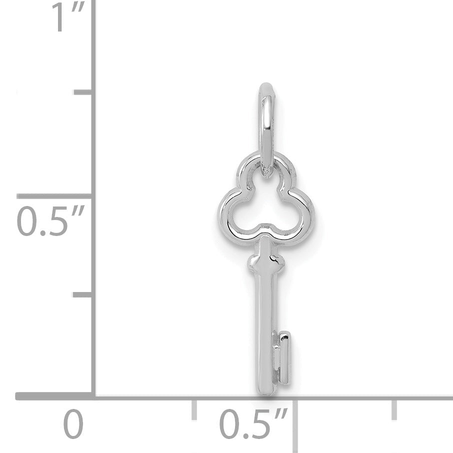 14K Weißgold Key Buchstabe I Initiale Charm