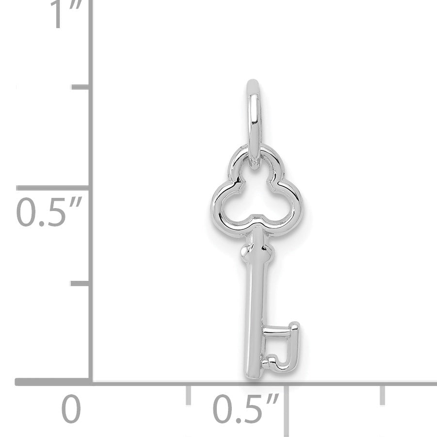 14K Weißgold Key Buchstabe J Initiale Charm