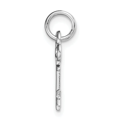 14K Weißgold Key Buchstabe K Initiale Charm