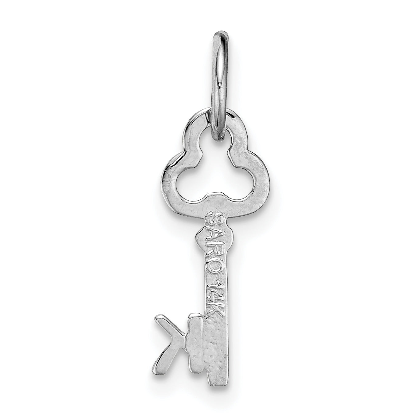 14K Weißgold Key Buchstabe K Initiale Charm