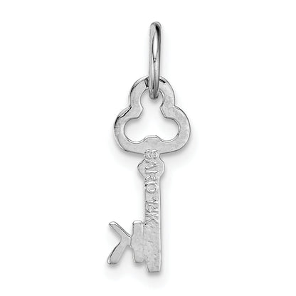 14K Weißgold Key Buchstabe K Initiale Charm