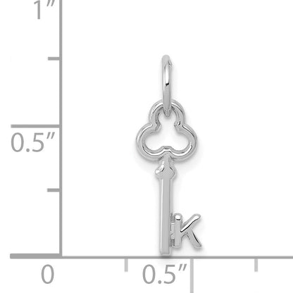 14K Weißgold Key Buchstabe K Initiale Charm