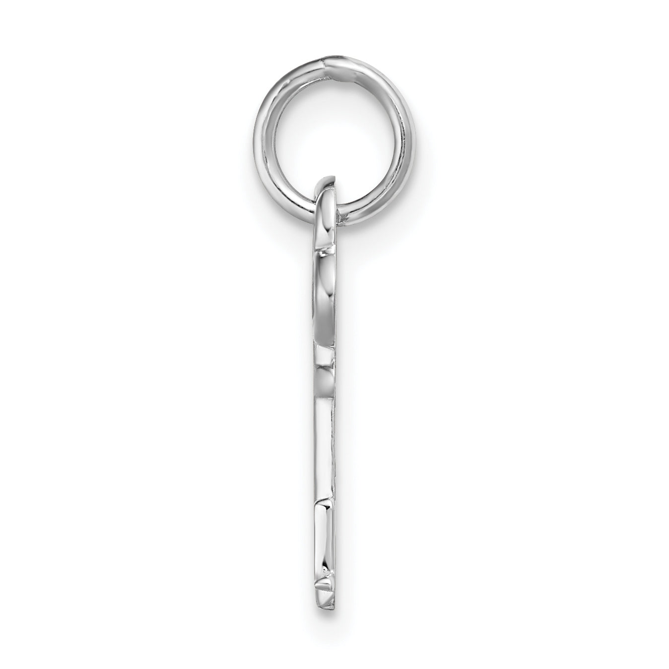14K Weißgold Key Buchstabe L Initiale Charm