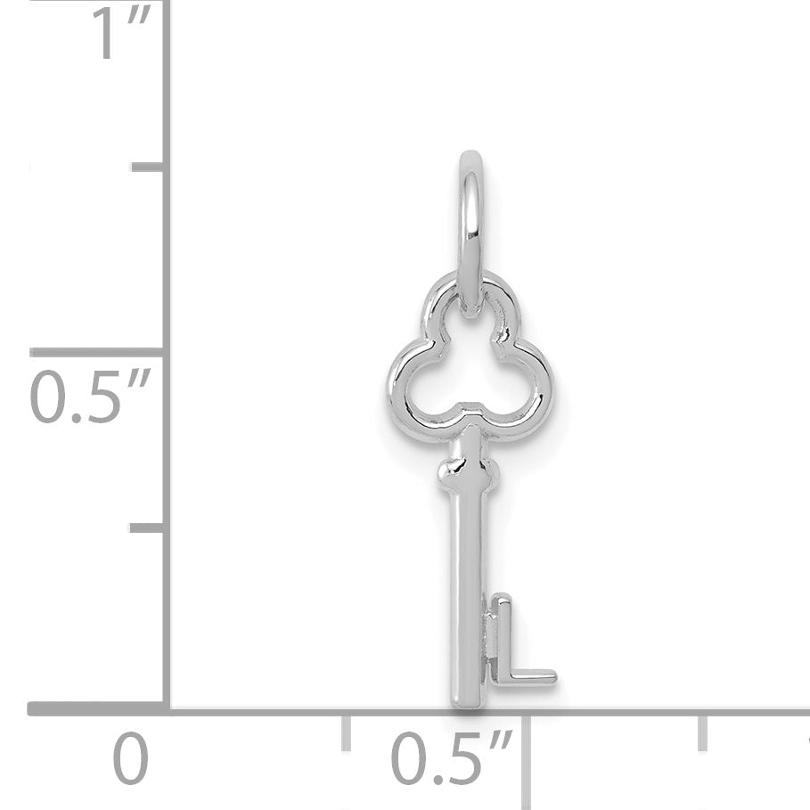 14K Weißgold Key Buchstabe L Initiale Charm