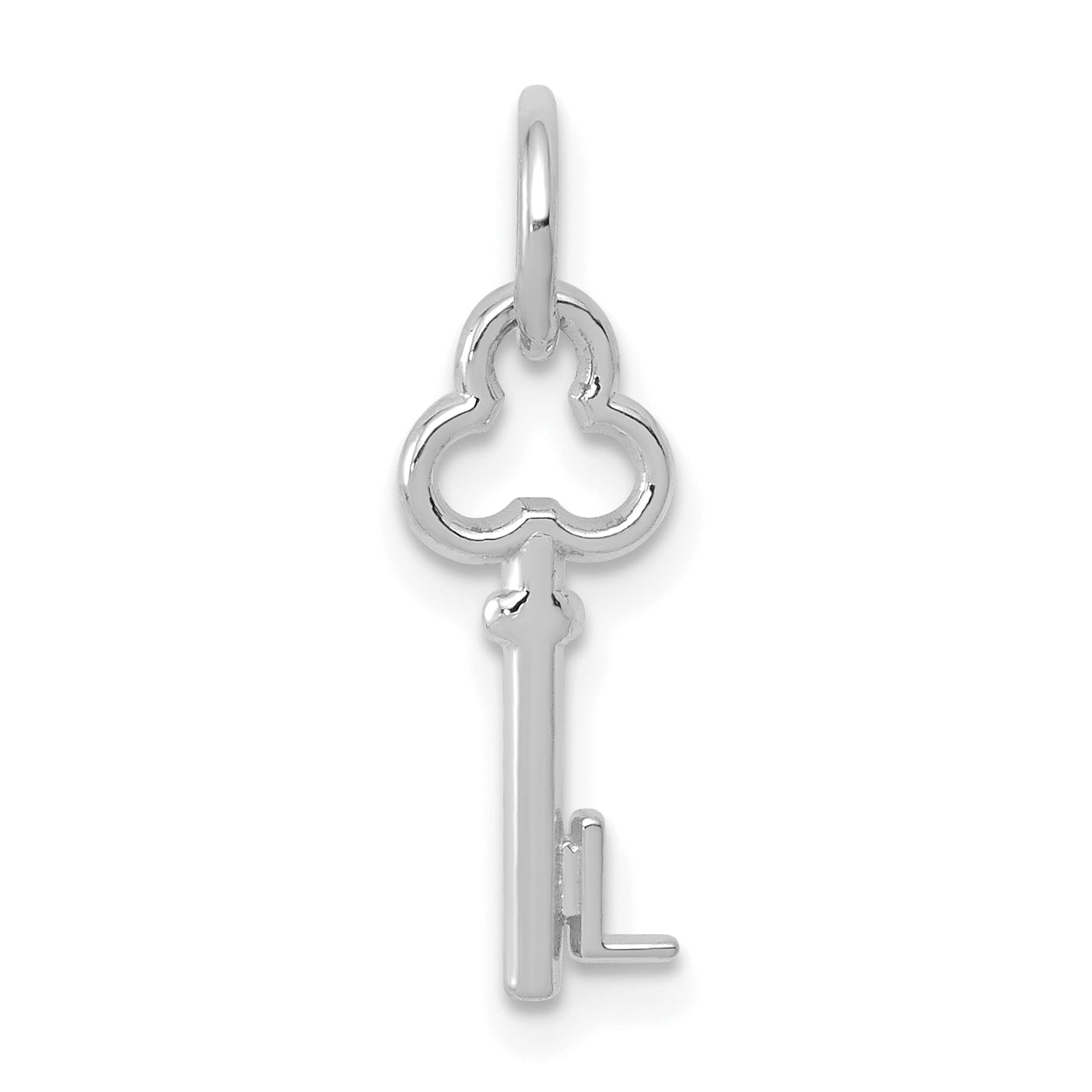 14K Weißgold Key Buchstabe L Initiale Charm