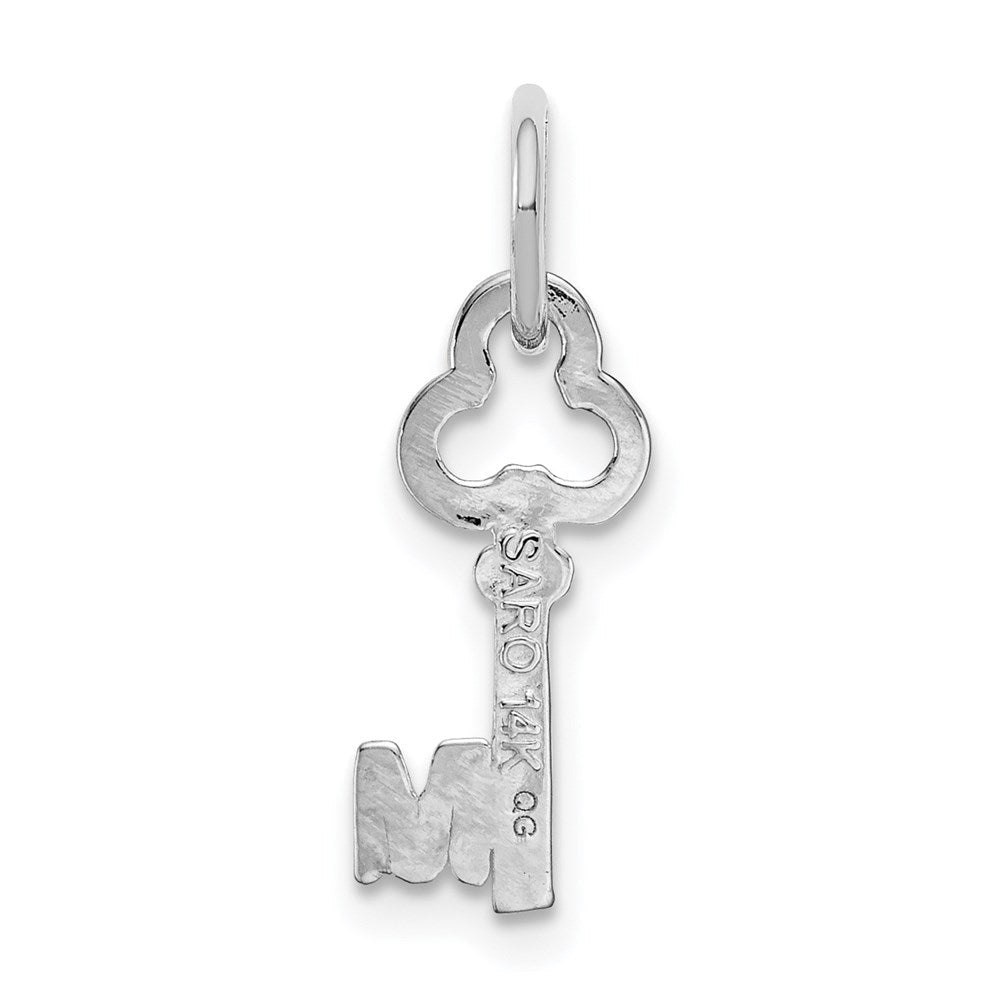 14K Weißgold Key Buchstabe M Initiale Charm