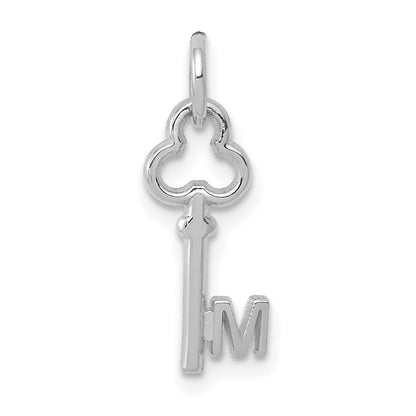 14K Weißgold Key Buchstabe M Initiale Charm
