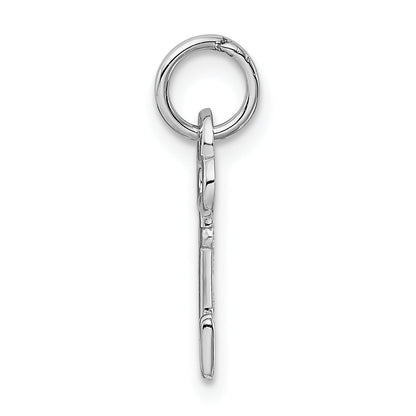 14K Weißgold Key Buchstabe N Initiale Charm