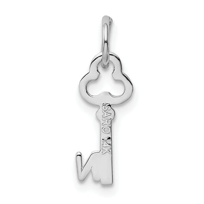 14K Weißgold Key Buchstabe N Initiale Charm