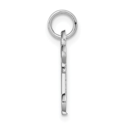 14K Weißgold Key Buchstabe O Initiale Charm
