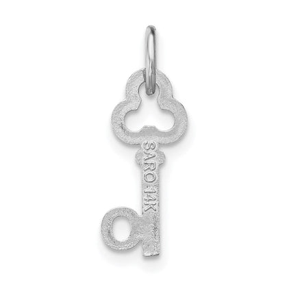 14K Weißgold Key Buchstabe O Initiale Charm