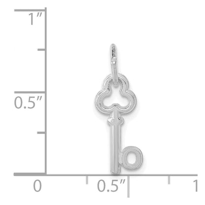 14K Weißgold Key Buchstabe O Initiale Charm