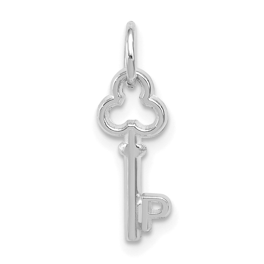 14K Weißgold Key Buchstabe P Initiale Charm