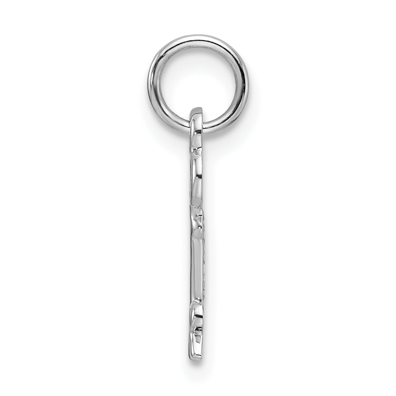 14K Weißgold Key Buchstabe R Initiale Charm