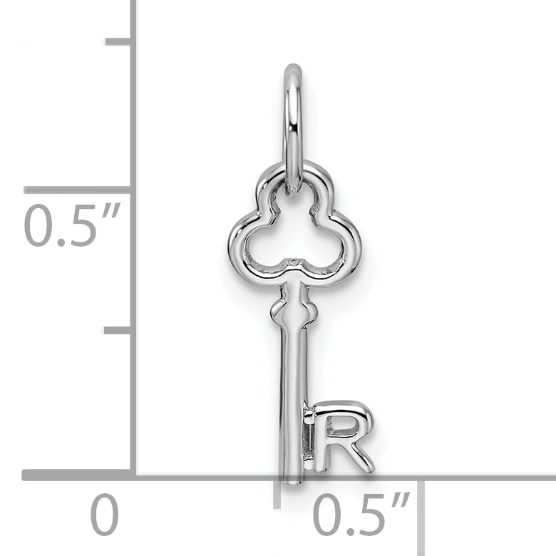 14K Weißgold Key Buchstabe R Initiale Charm