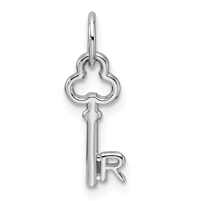 14K Weißgold Key Buchstabe R Initiale Charm