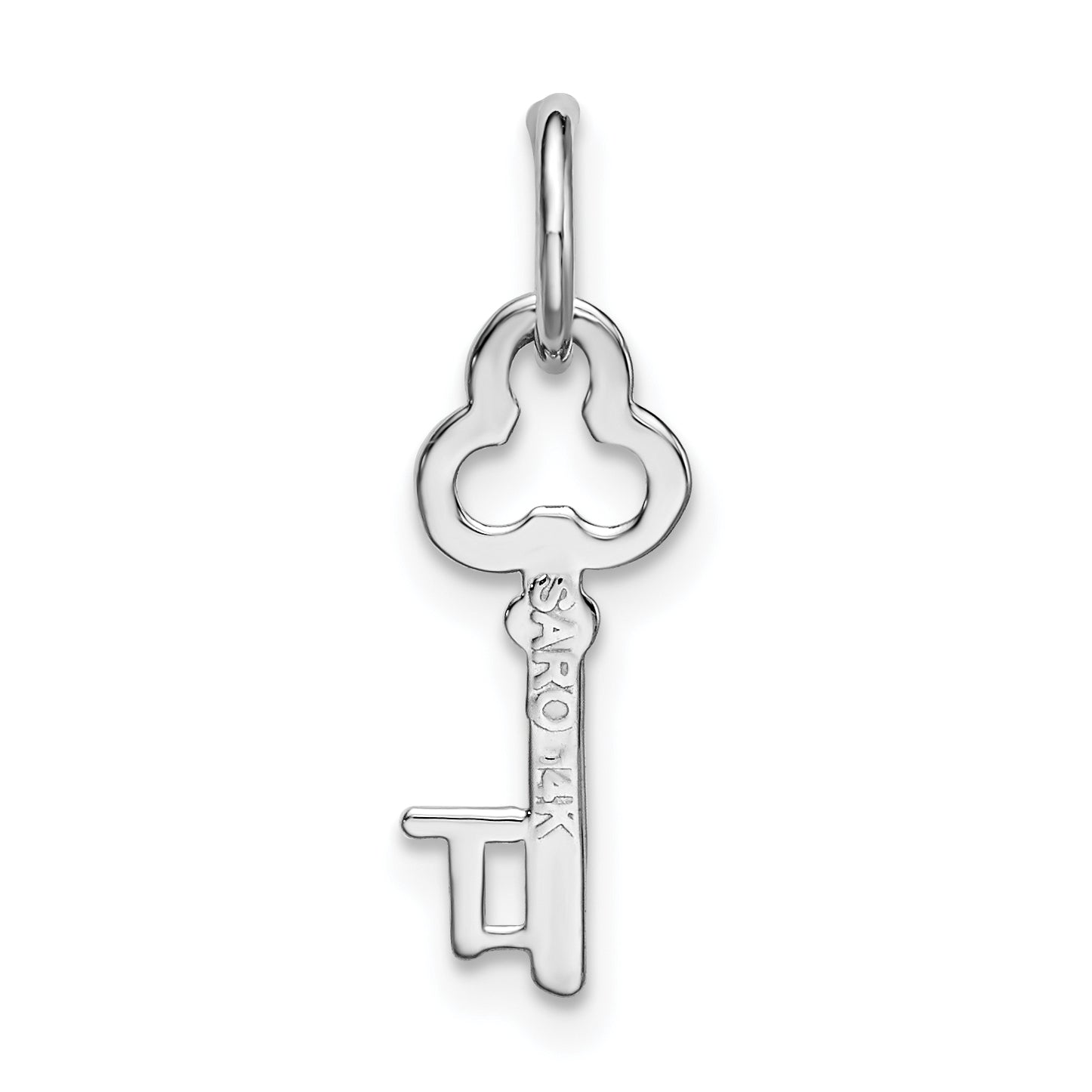 14K Weißgold Key Buchstabe T Initiale Charm