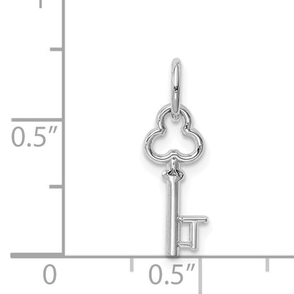 14K Weißgold Key Buchstabe T Initiale Charm