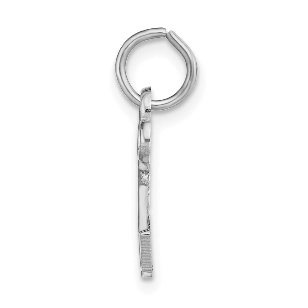 14K Weißgold Key Buchstabe V Initiale Charm