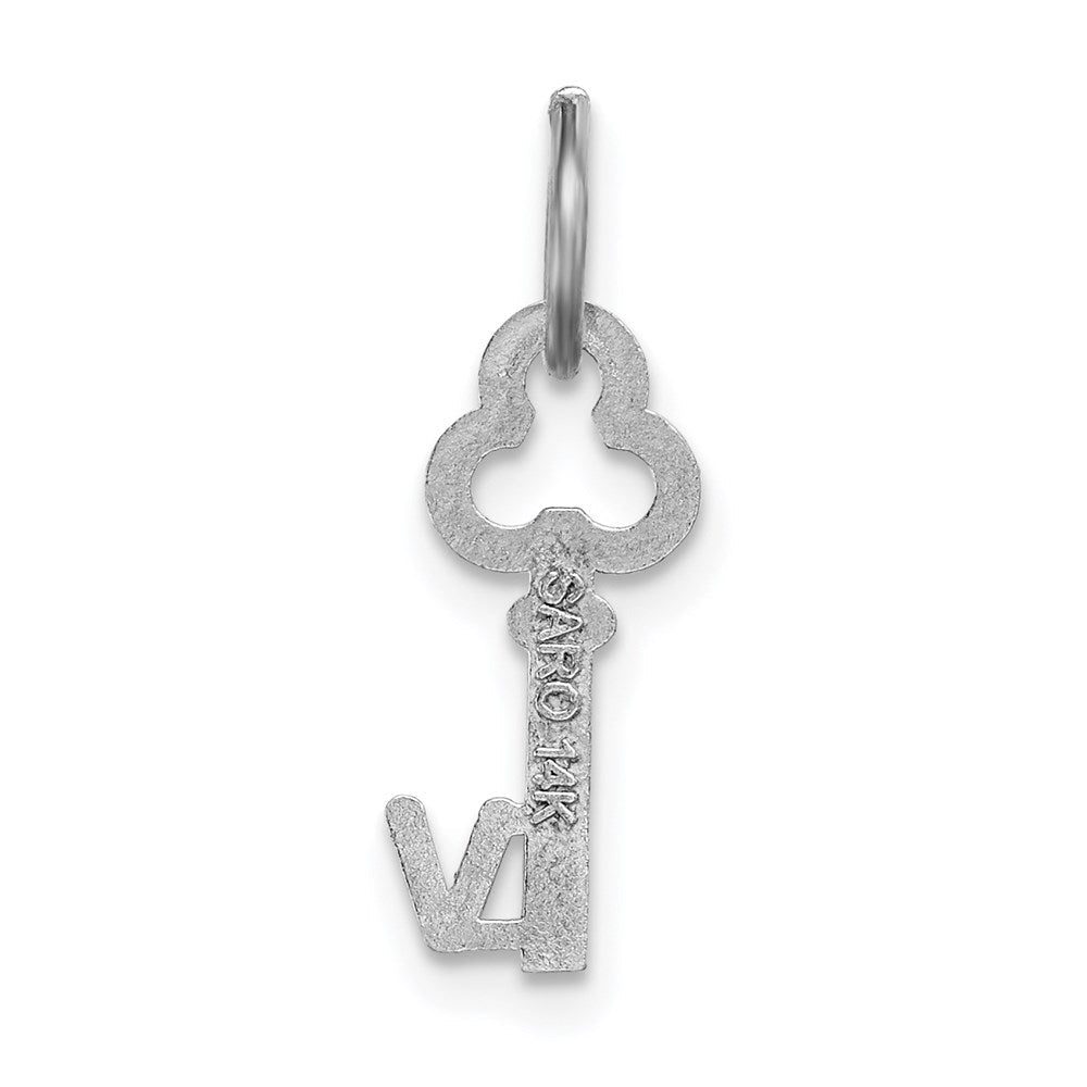 14K Weißgold Key Buchstabe V Initiale Charm