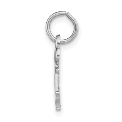 14K Weißgold Key Buchstabe W Initiale Charm