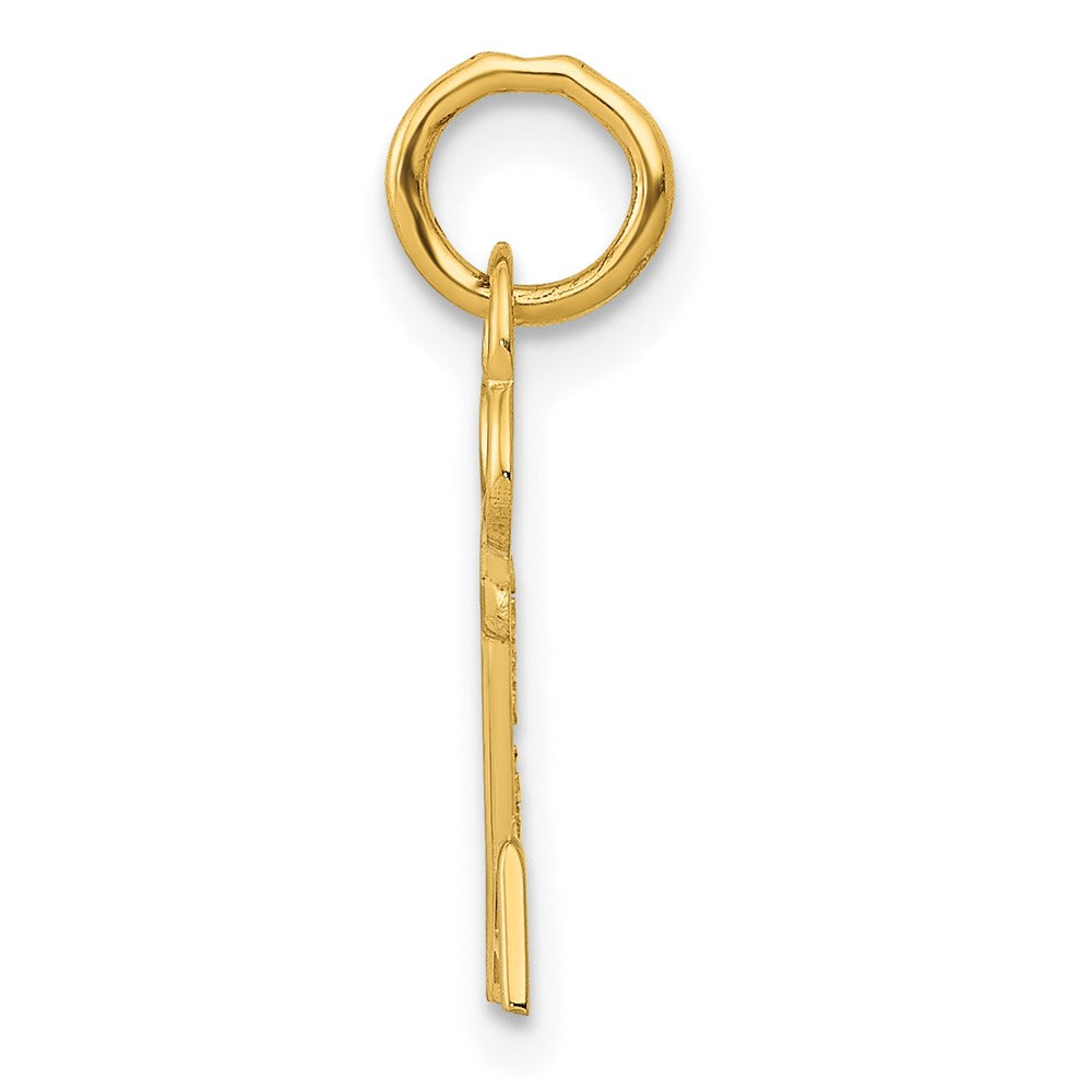 14K Gelbgold Key Buchstabe A Initiale Charm