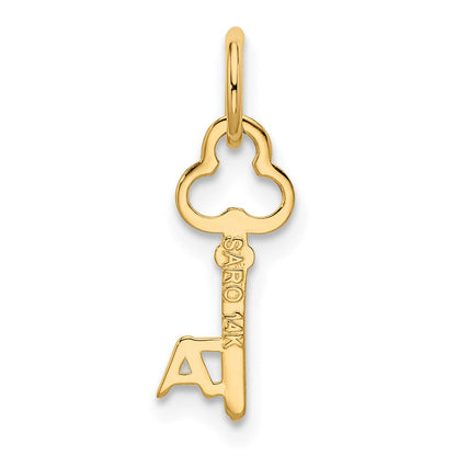 14K Gelbgold Key Buchstabe A Initiale Charm