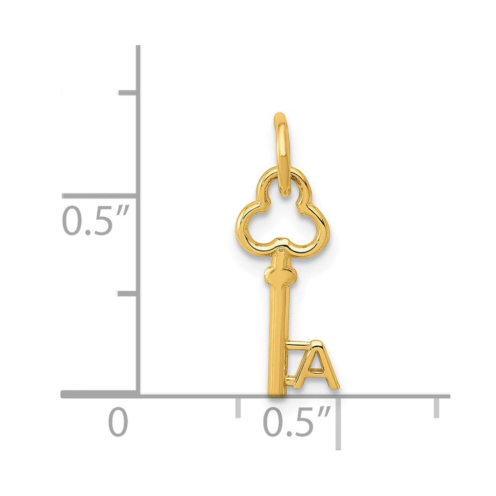 14K Gelbgold Key Buchstabe A Initiale Charm