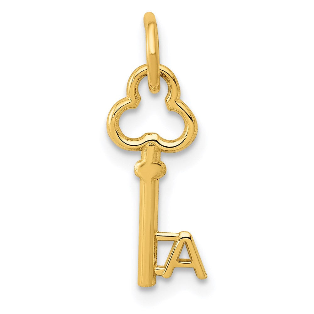 14K Gelbgold Key Buchstabe A Initiale Charm