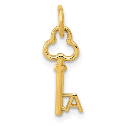 14K Gelbgold Key Buchstabe A Initiale Charm