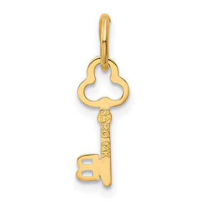 14K Gelbgold Key Buchstabe B Initiale Charm