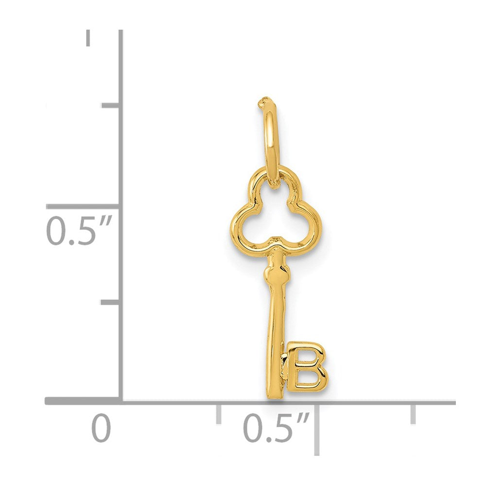 14K Gelbgold Key Buchstabe B Initiale Charm