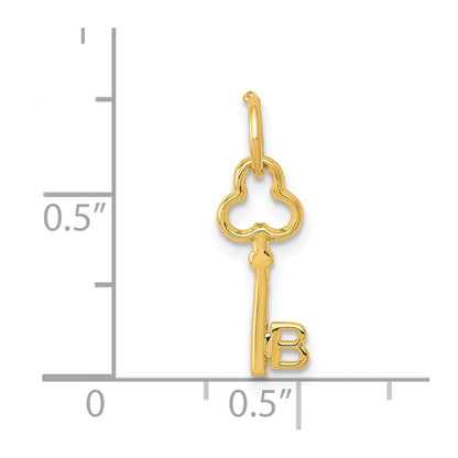 14K Gelbgold Key Buchstabe B Initiale Charm