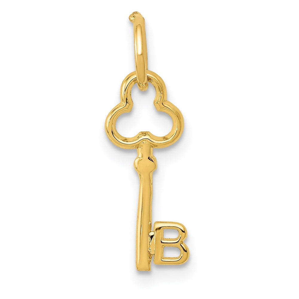 14K Gelbgold Key Buchstabe B Initiale Charm