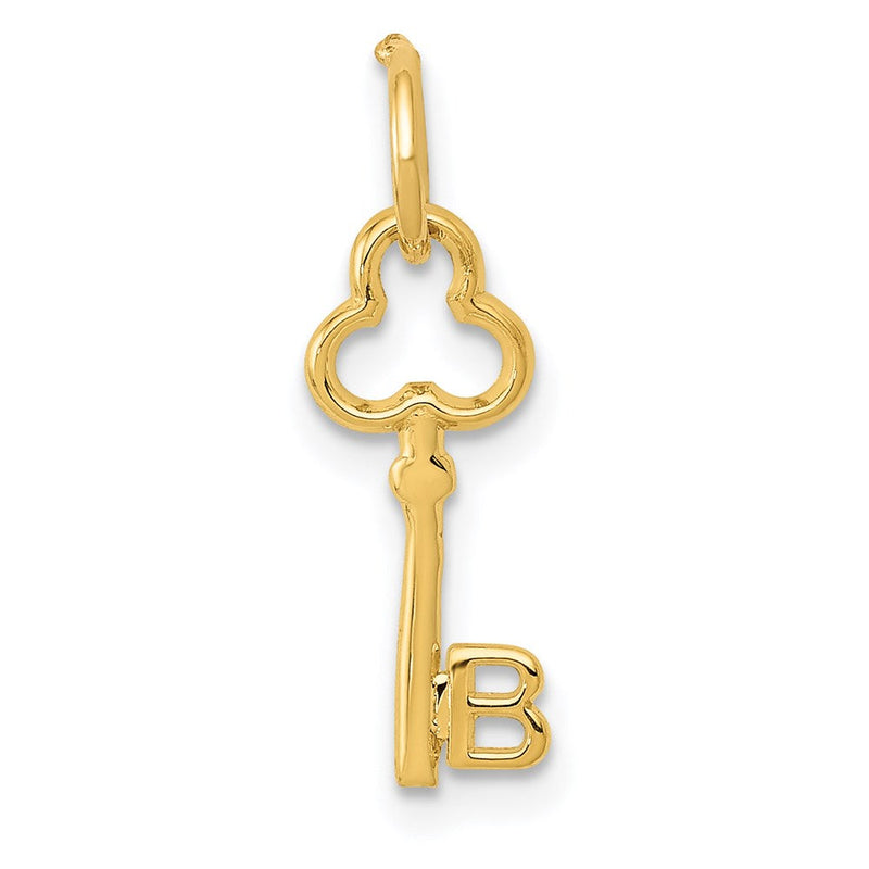 14K Gelbgold Key Buchstabe B Initiale Charm