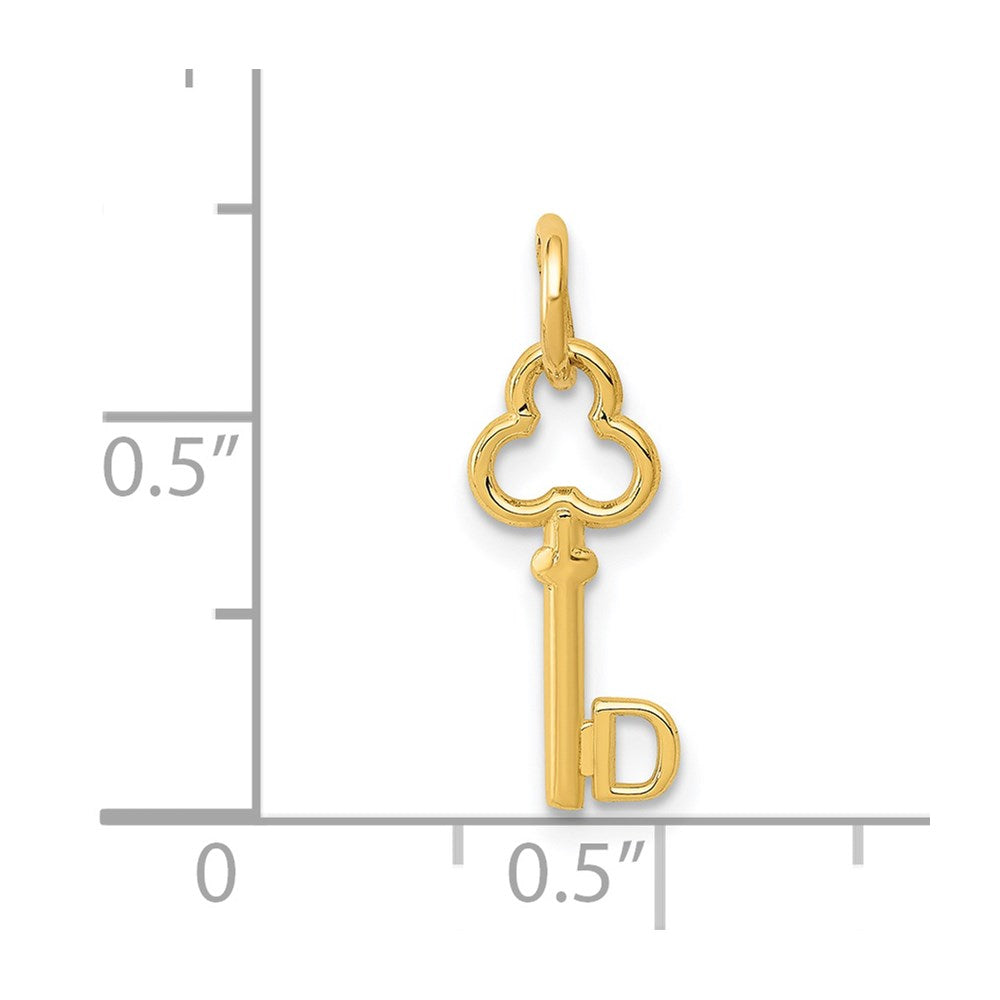 14K Gelbgold Key Buchstabe D Initiale Charm