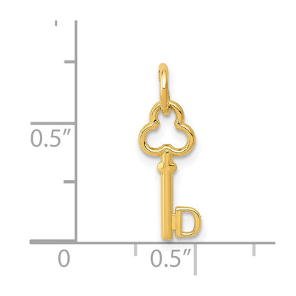 14K Gelbgold Key Buchstabe D Initiale Charm