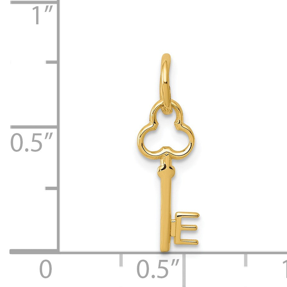 14K Gelbgold Key Buchstabe E Initiale Charm